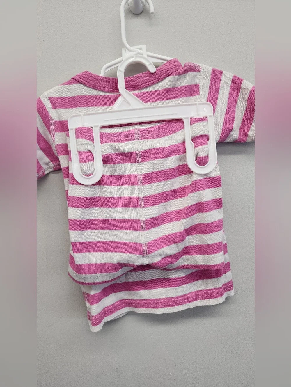 Hanna Andersson Pink White Stripe Organic Cotton Pajama Set Size 3 90cm